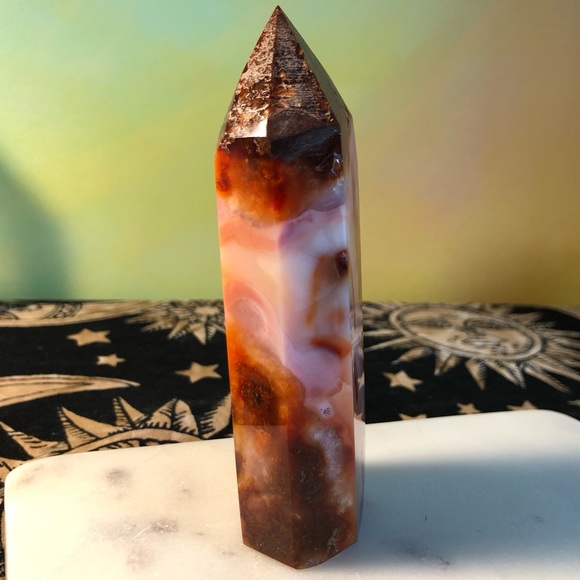 Carnelian Tower with Druzy - Picture 6 of 7